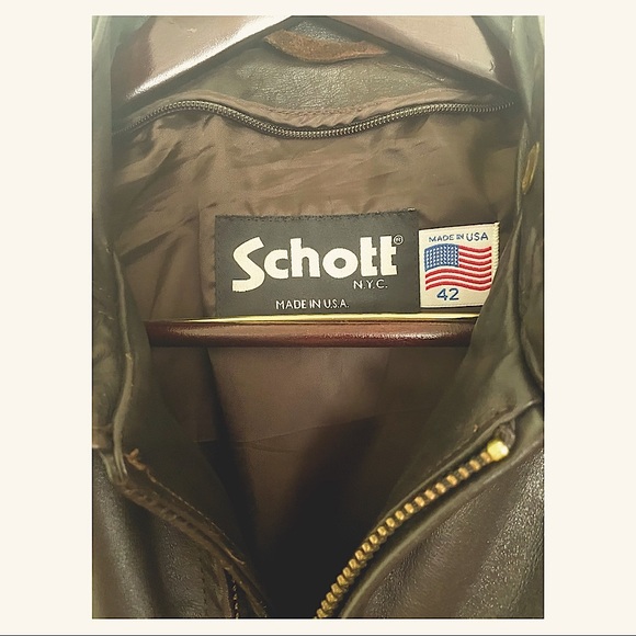 SCHOTT NYC | Leather Moto Jacket | Dark Brown | size 42 - Picture 9 of 13